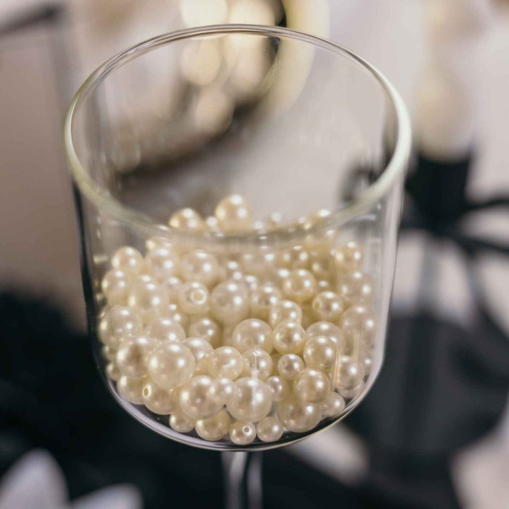 Perles nacrées blanches x50 - Décoration table