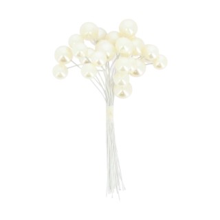 Bouquet perles nacrées blanches x24 - Décoration table