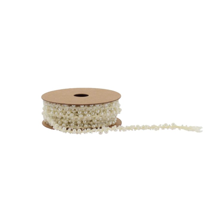 Ruban perles blanches 2 m - Décoration table
