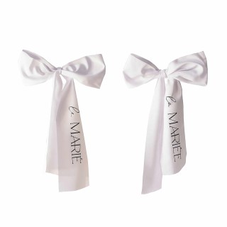 Noeud de chaise blanc Marié/Mariée - Décoration mariage