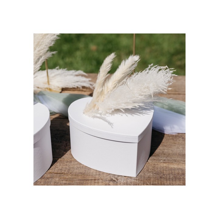 Urne cœur blanc carton - Boîte mariage