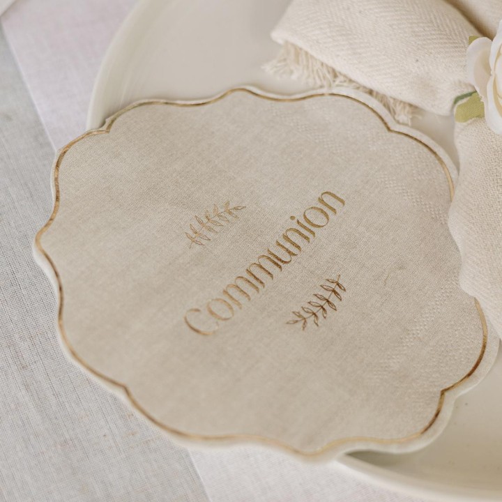 Serviettes communion effet lin x16 - Décoration de table