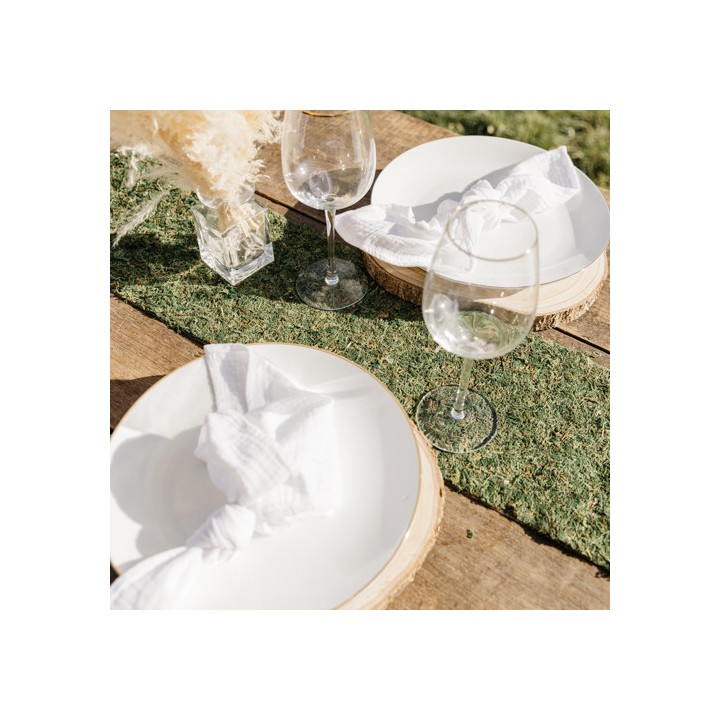 Chemin de table mousse sur jute - Décoration table