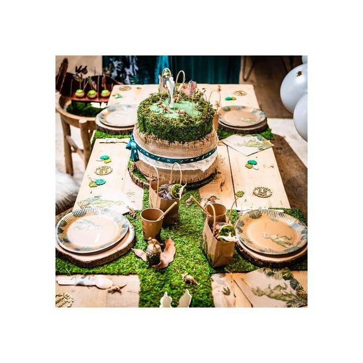 Chemin de table mousse sur jute - Décoration table