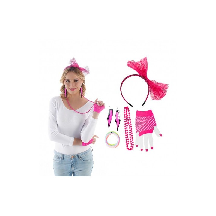 Kit années 80 fluo - Accessoires déguisement