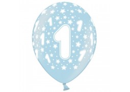 Ballon anniversaire 1 an bleu x 6