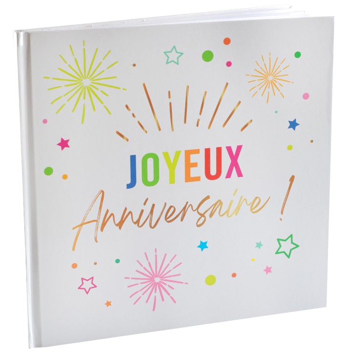 Livre d’or anniversaire 24x24 cm noir ou blanc - Anniversaire