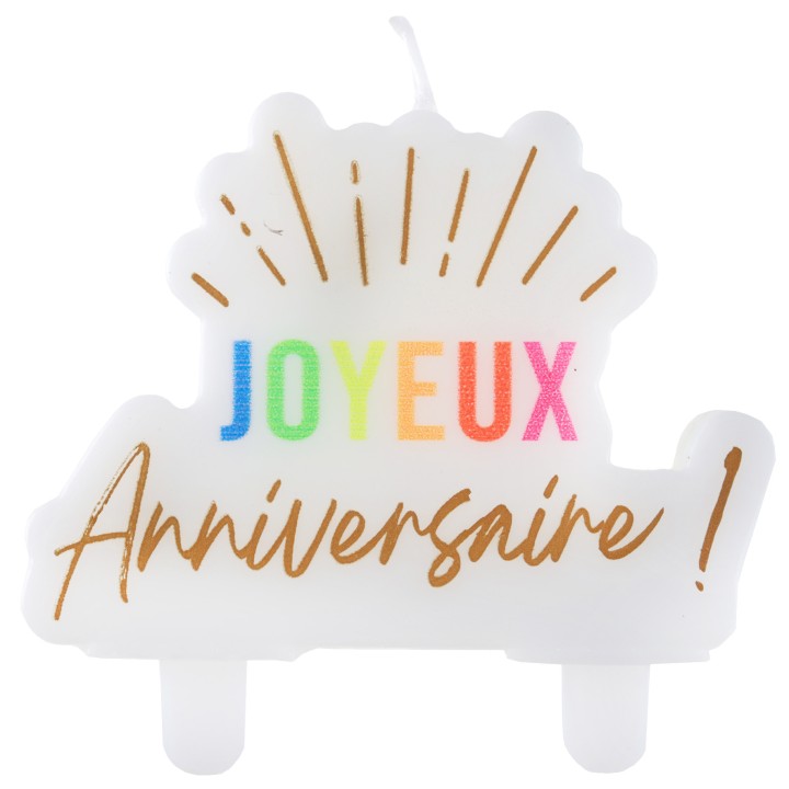 Bougie anniversaire Festicolor - Décoration anniversaire