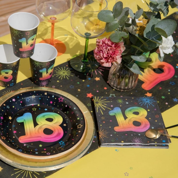 Serviettes anniversaire Festicolor 33 x 33 cm - Décoration table
