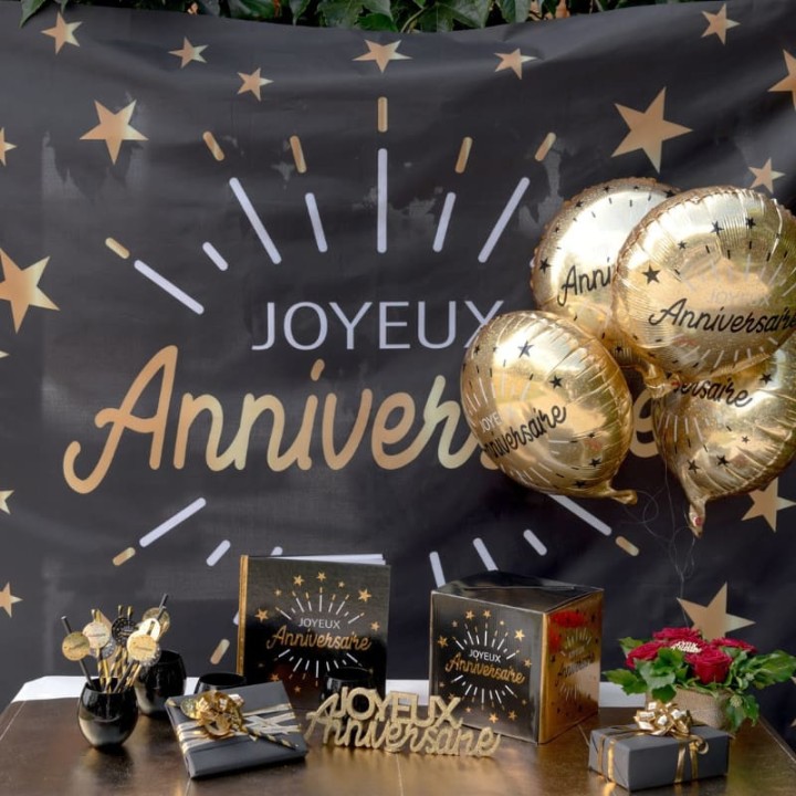 Ballon aluminium anniversaire étincelant 35 cm - Décoration anniversaire