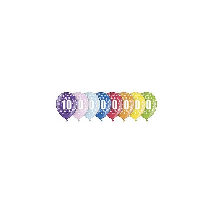 Ballon anniversaire 10 ans x 6