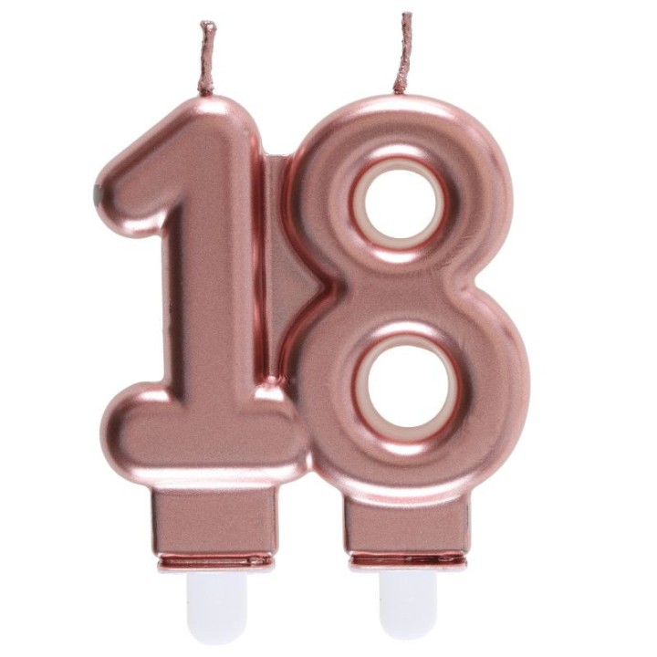 Bougie âge métallisée - Rose gold, argent ou or