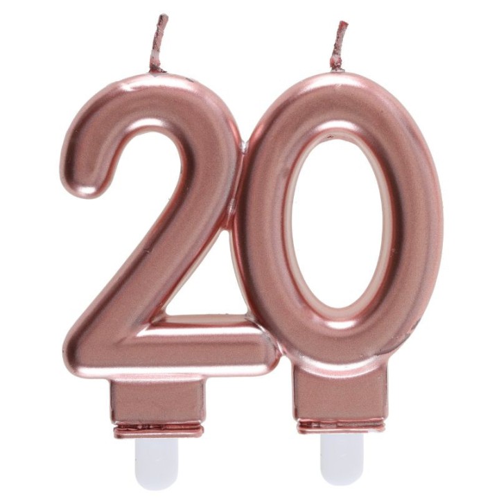 Bougie âge métallisée - Rose gold, argent ou or
