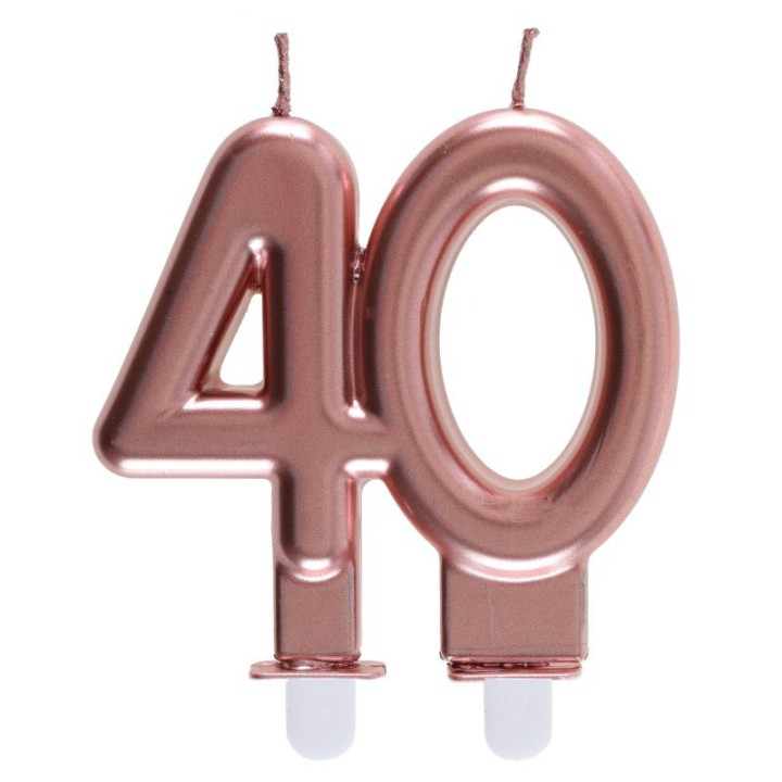 Bougie âge métallisée - Rose gold, argent ou or