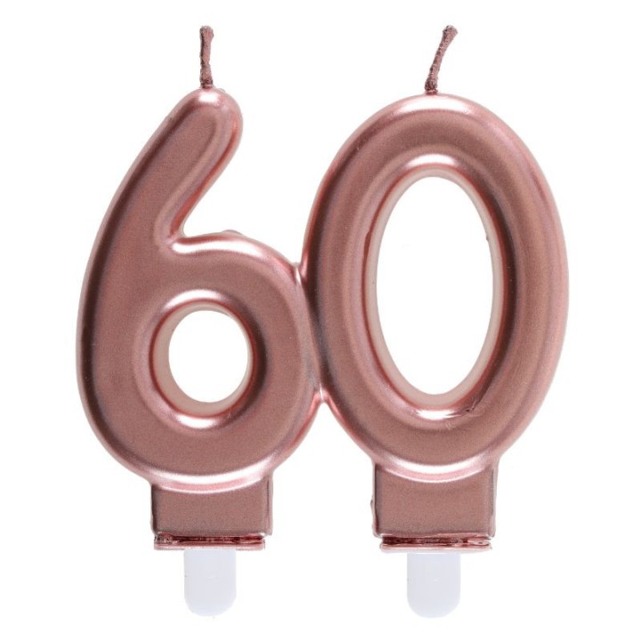Bougie âge métallisée - Rose gold, argent ou or