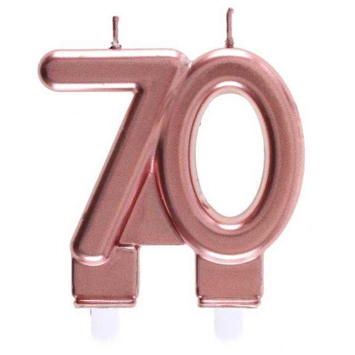 Bougie âge métallisée - Rose gold, argent ou or