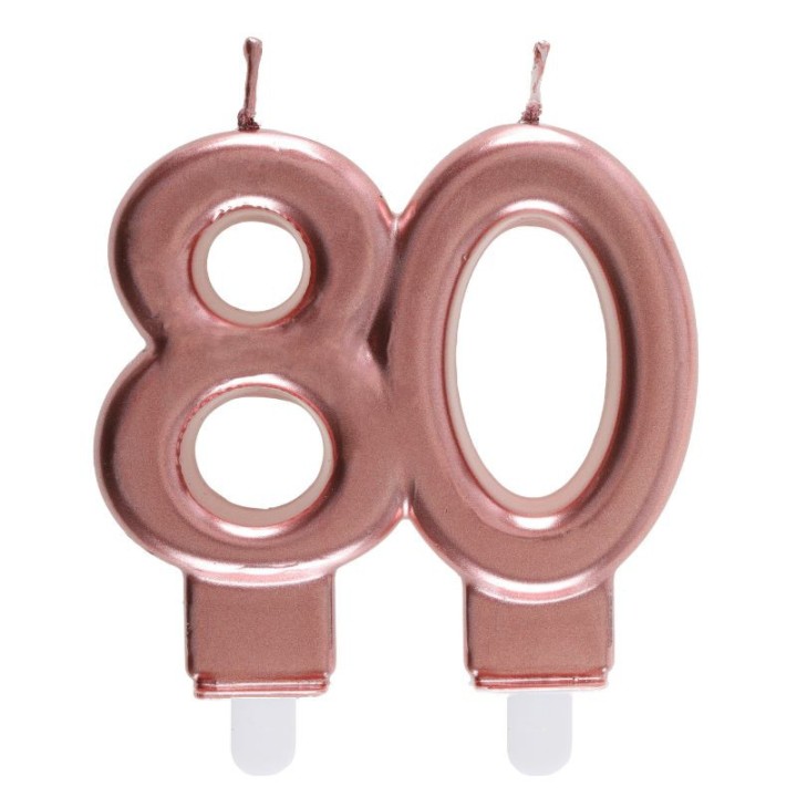 Bougie âge métallisée - Rose gold, argent ou or
