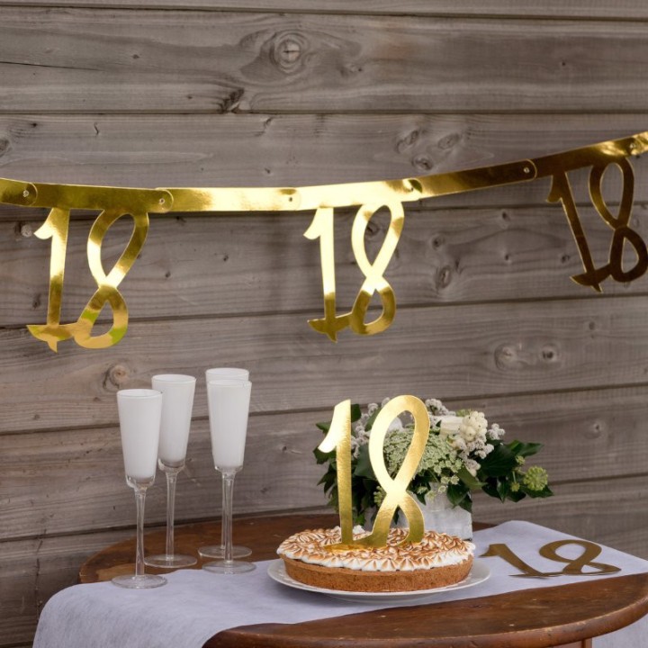 Guirlande âge métal or 2,5 m - Décoration anniversaire