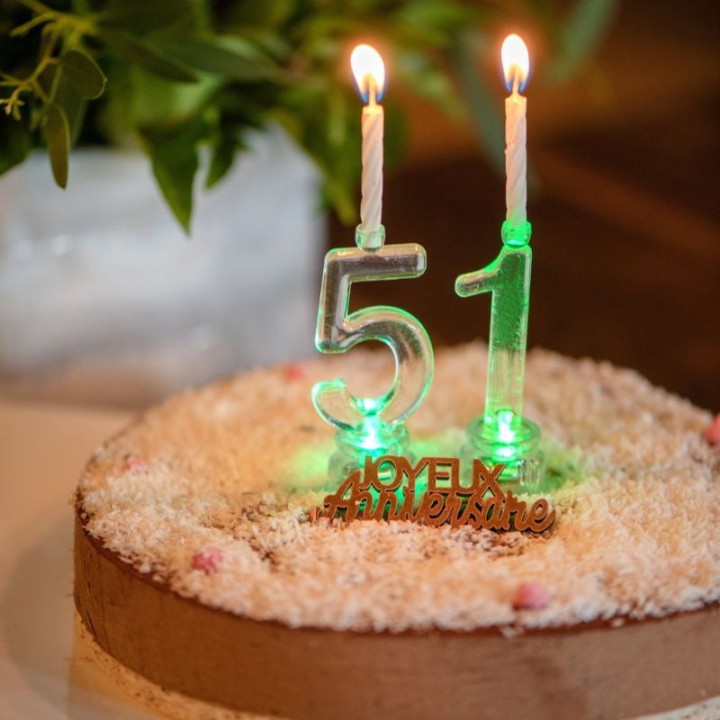 Bougie chiffre LED 0 à 9 - Décoration anniversaire