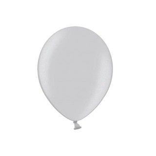 Ballon uni 27 cm métallisé argent x 50
