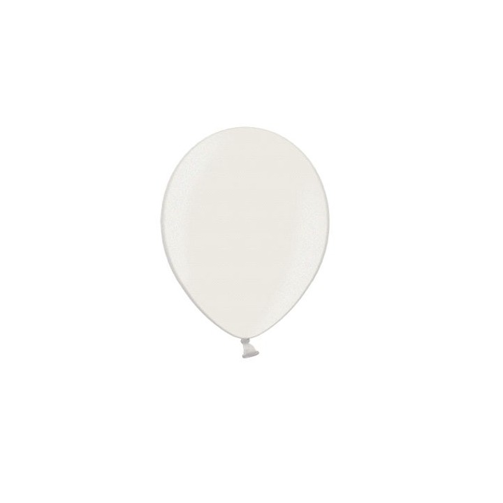 Ballon uni 27 cm métallisé blanc x 50