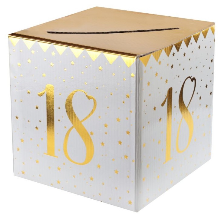 Tirelire anniversaire blanche 20 cm - Décoration table