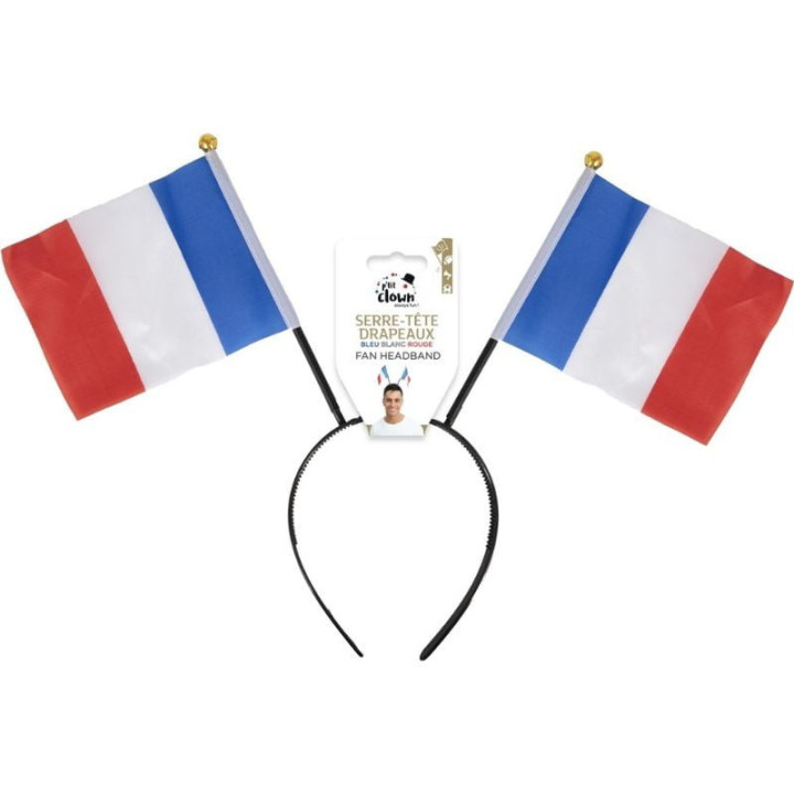Serre-tête drapeaux France supporters - Accessoire Coupe du Monde