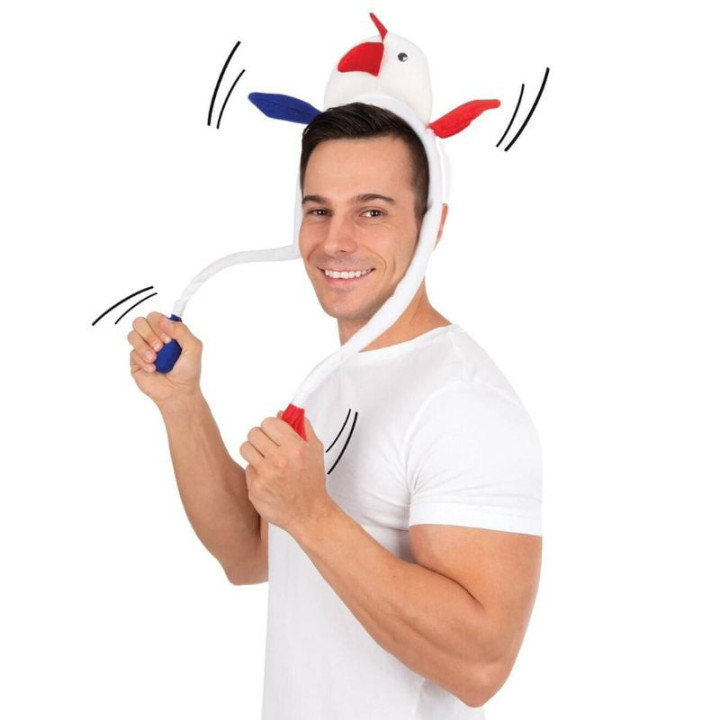Serre-tête coq supporter France animé - Accessoire football