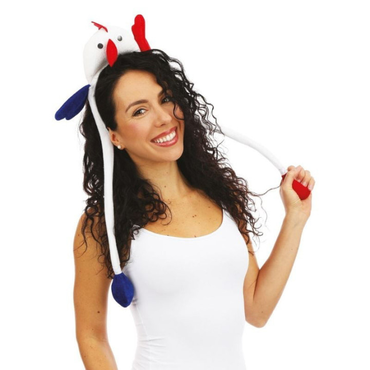 Serre-tête coq supporter France animé - Accessoire football