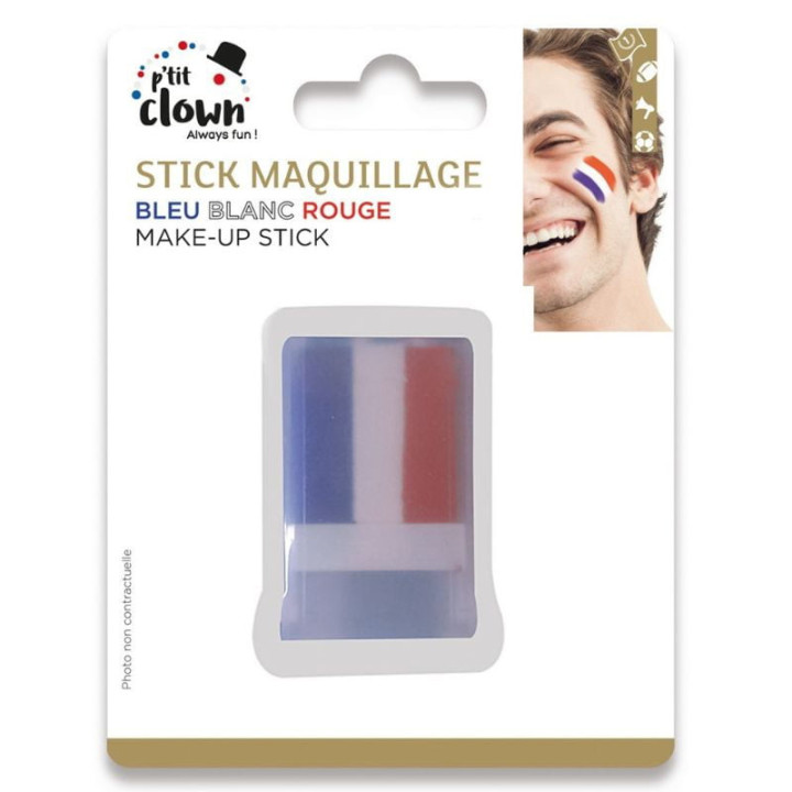 Stick maquillage bleu blanc rouge - Maquillage supporter football