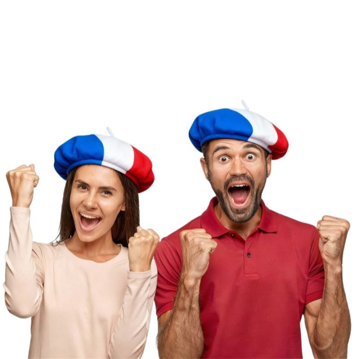 Béret France bleu blanc rouge - Accessoire supporter événement