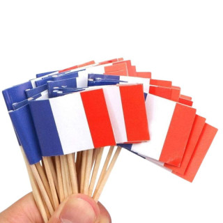 Pics cocktail drapeau France x50 - Décoration apéritif fête et événement sportif