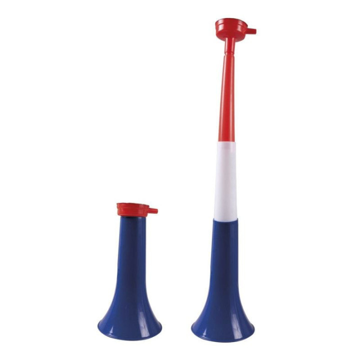 Trompette supporters France 59 cm - Accessoire ambiance Coupe du Monde football