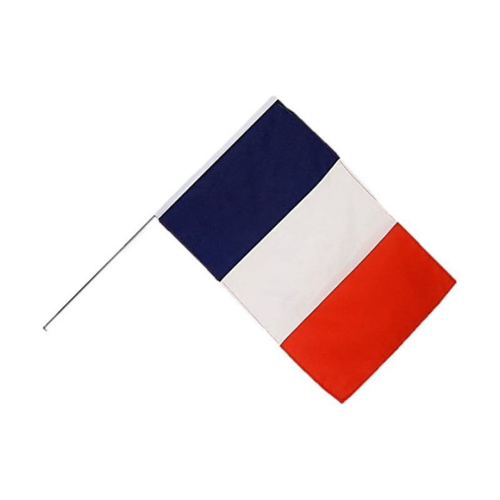 Drapeau France hampe plastique 90 cm - Supporter Coupe du Monde foot