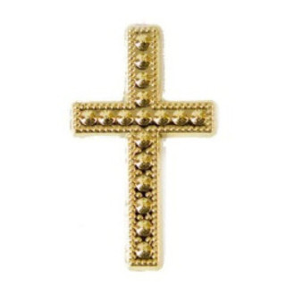 Motifs croix plastique argent ou or - Décoration communion et baptême