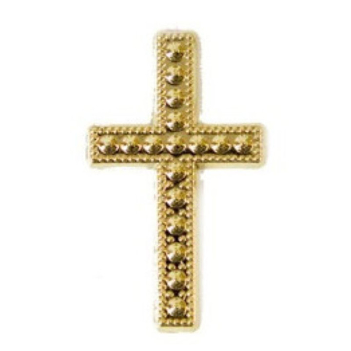Motifs croix plastique argent ou or - Décoration communion et baptême