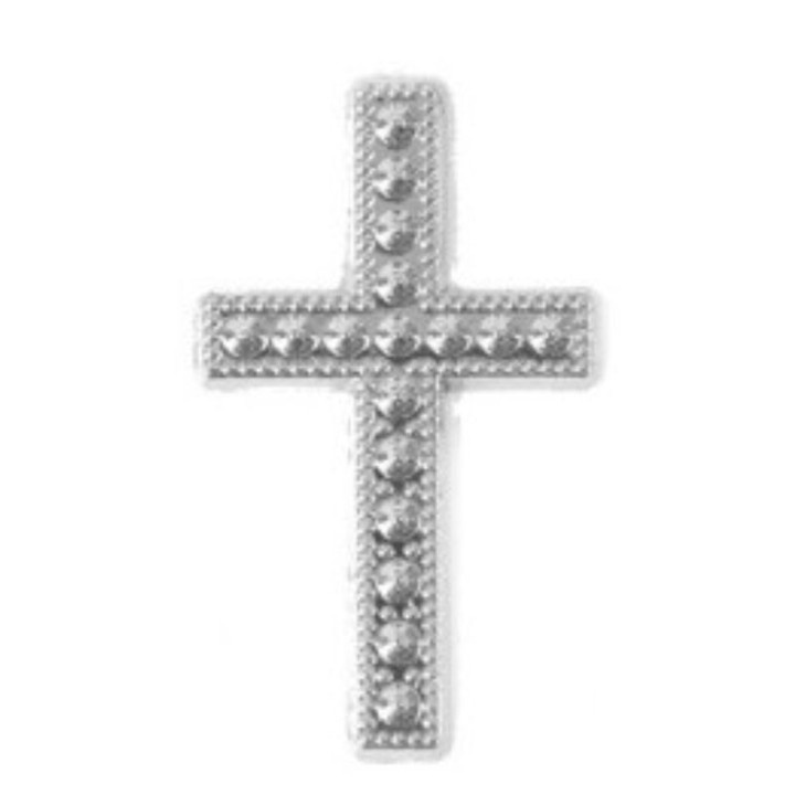 Motifs croix plastique argent ou or - Décoration communion et baptême