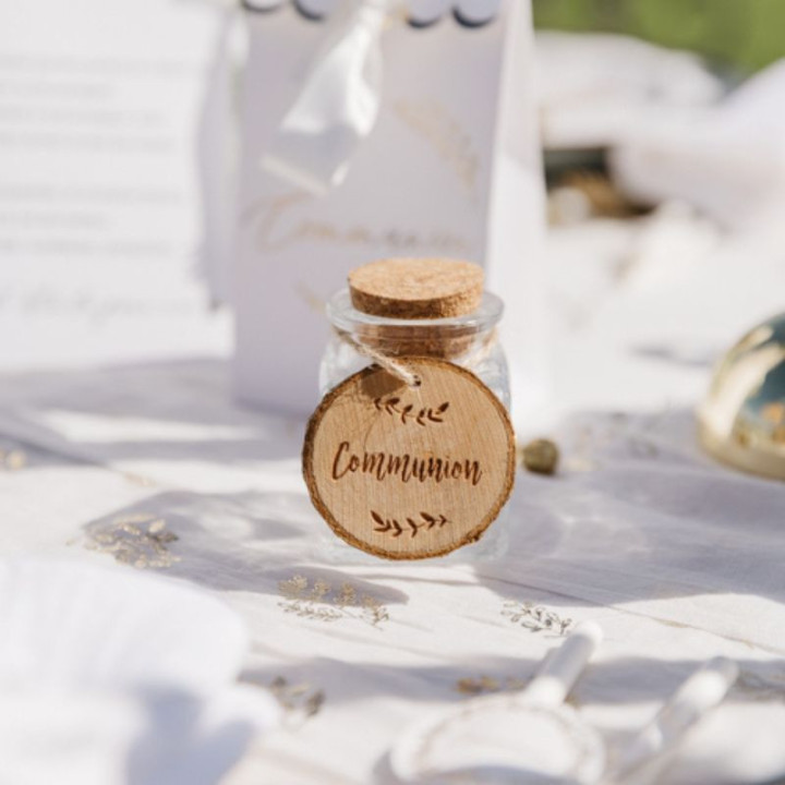 Rondins en bois communion x4 - Décoration table
