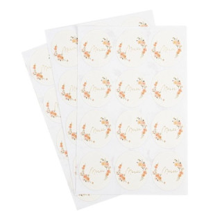 Stickers merci peachy x24 - Article de fête