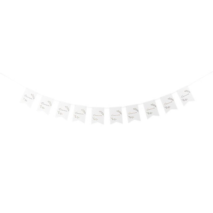 Guirlande communion blanc/or 3,5m - Article de fête