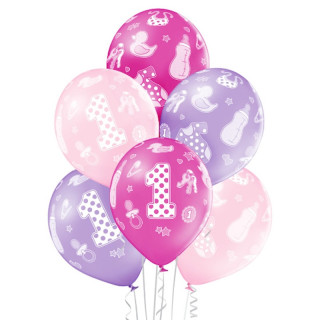 Ballon anniversaire rose 1 an - Décoration anniversaire