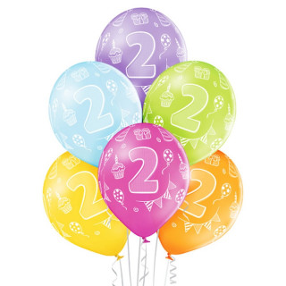 Ballons anniversaire âge colorés - Décoration anniversaire