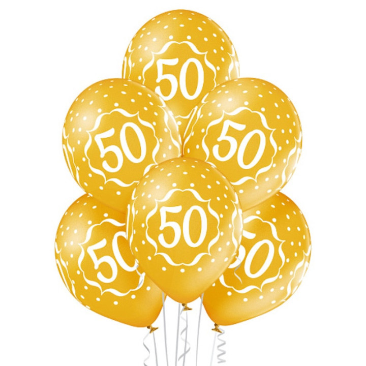 Ballons 50 ans de mariage or - Décoration noces d’or