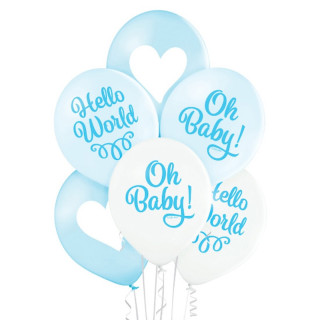 Ballons Oh baby boy - Décoration baby shower garçon