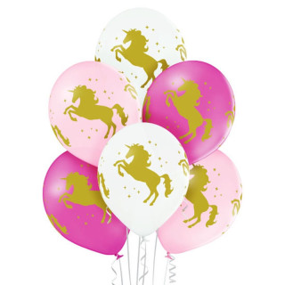 Ballons licorne blanc rose - Décoration anniversaire enfant