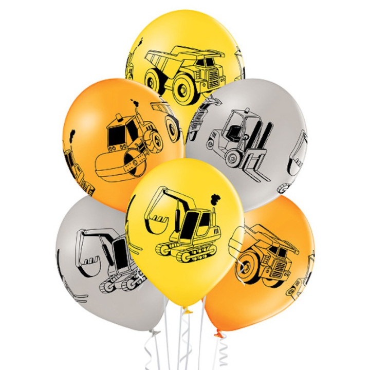 Ballons chantier x6 - Décoration anniversaire enfant