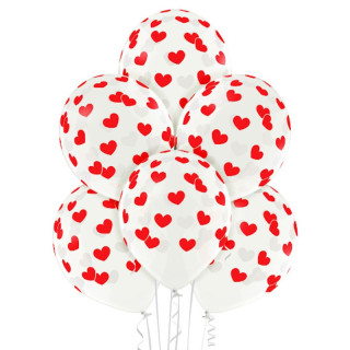 Ballons coeurs rouges x6 - Décoration Saint Valentin
