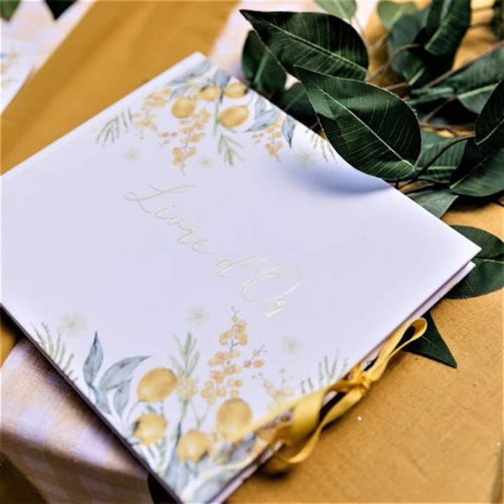 Livre d’or mimosa - Décoration mariage et événement