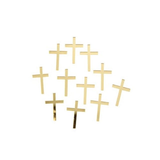 Croix plexiglas or - décoration communion