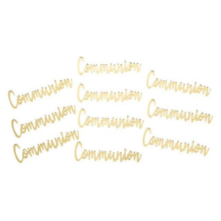 Mots Communion plexiglas or - Décoration de table